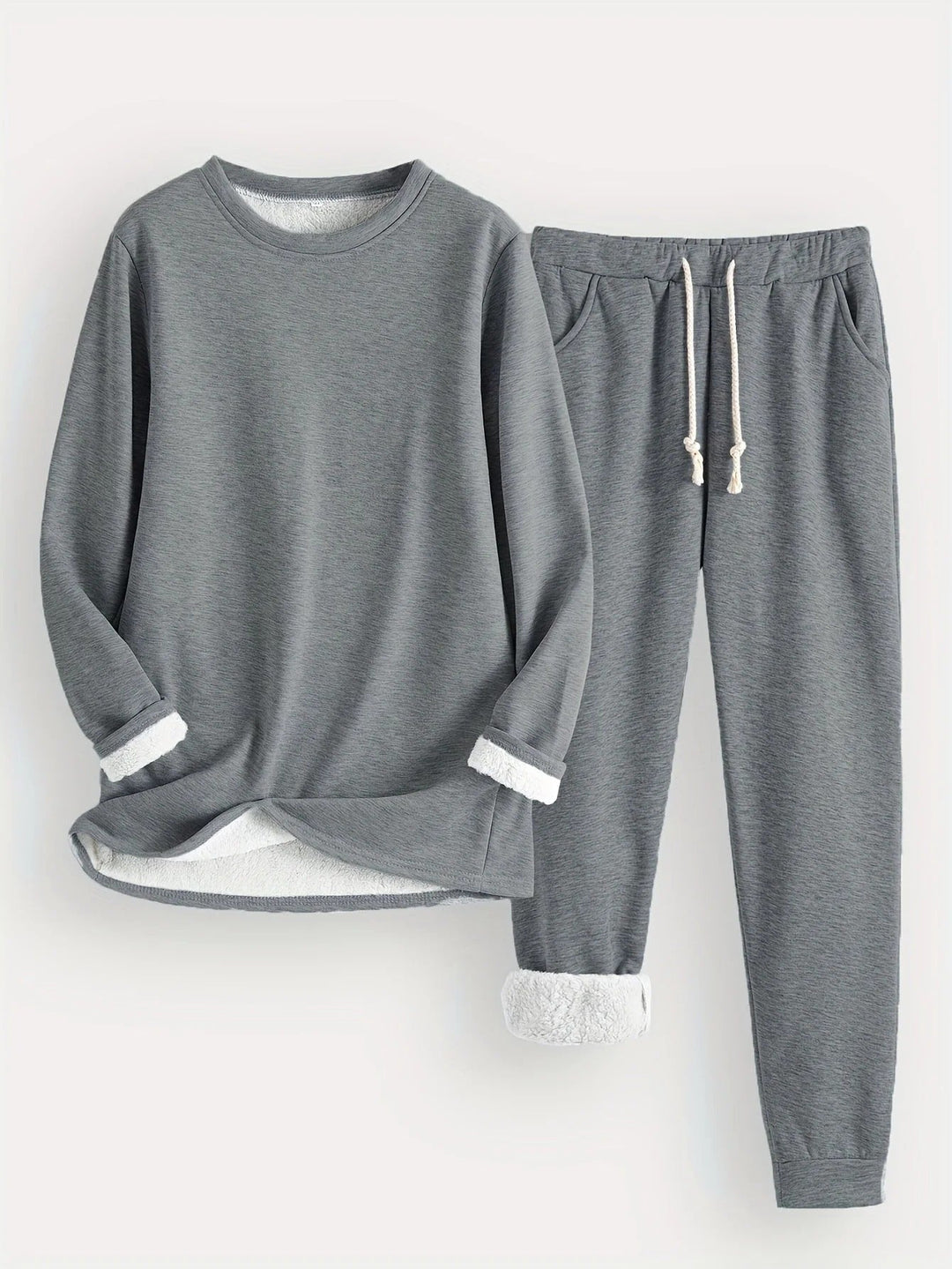 Luxe Lounge Set | Women's Plush Thermal Outfit-Metro Lane Plaza