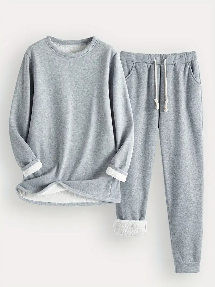 Luxe Lounge Set | Women's Plush Thermal Outfit-Metro Lane Plaza
