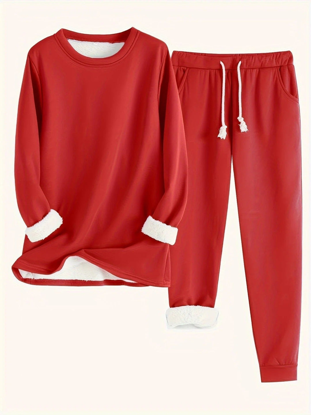 Luxe Lounge Set | Women's Plush Thermal Outfit-Metro Lane Plaza