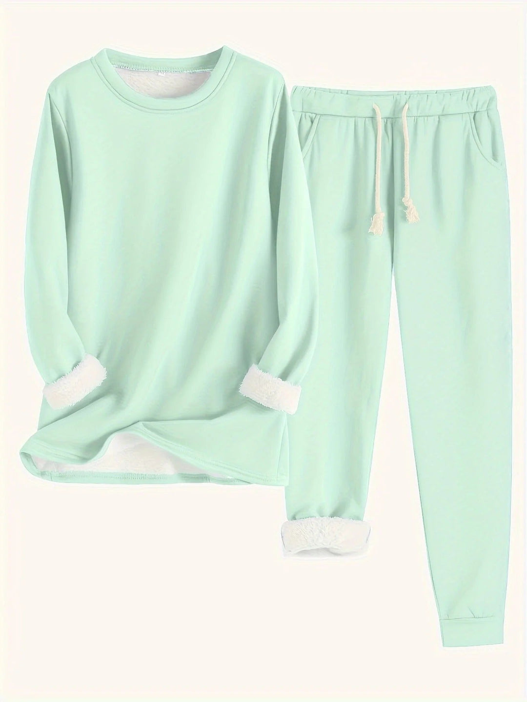 Luxe Lounge Set | Women's Plush Thermal Outfit-Metro Lane Plaza