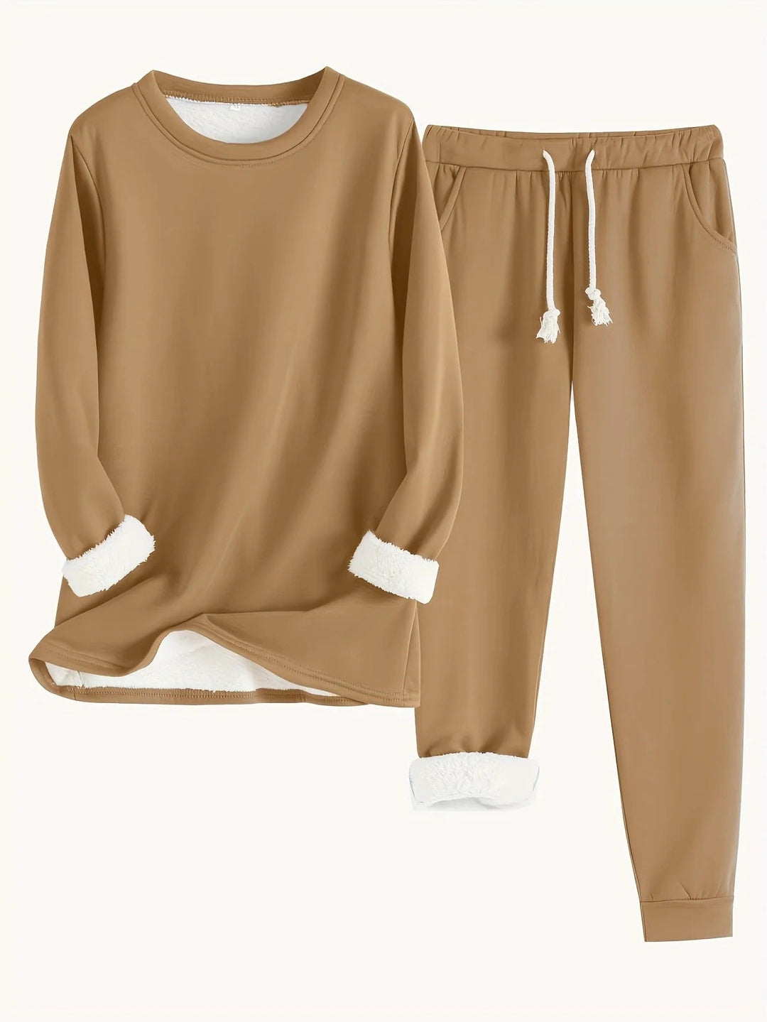 Luxe Lounge Set | Women's Plush Thermal Outfit-Metro Lane Plaza