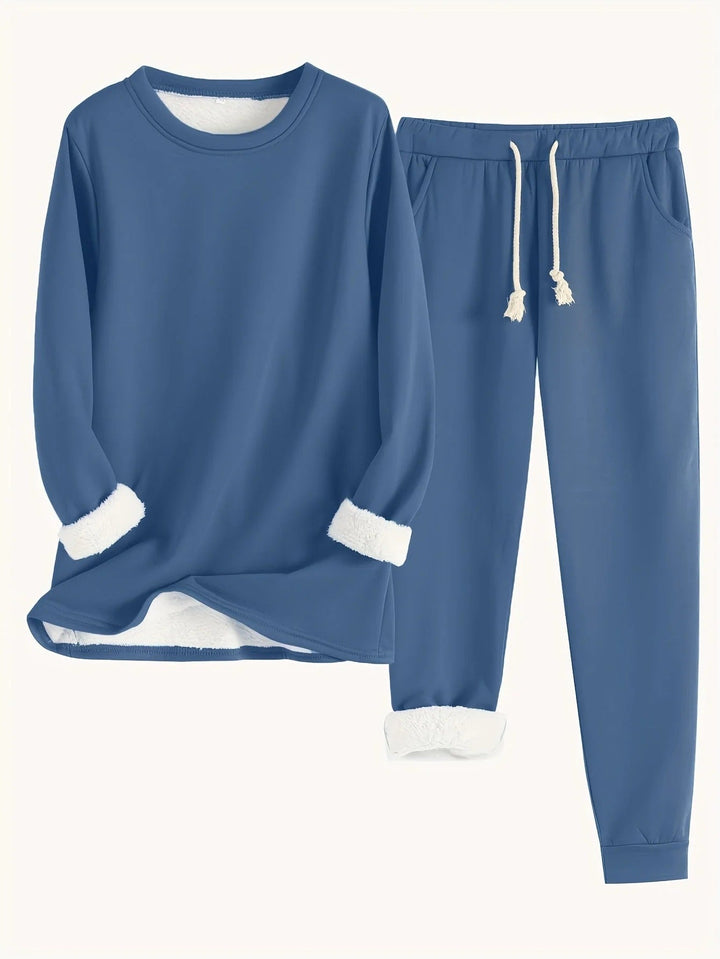 Luxe Lounge Set | Women's Plush Thermal Outfit-Metro Lane Plaza