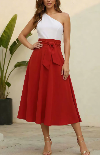 Women's Maxi Skirt – Flowing A-Line, Adjustable Waistband, Pockets-Metro Lane Plaza
