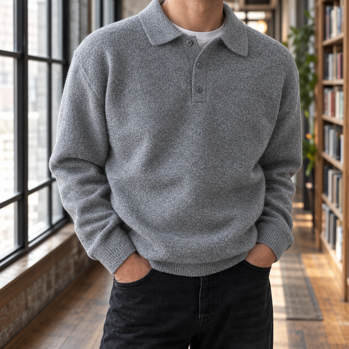 Men's Chenille Polo Sweater