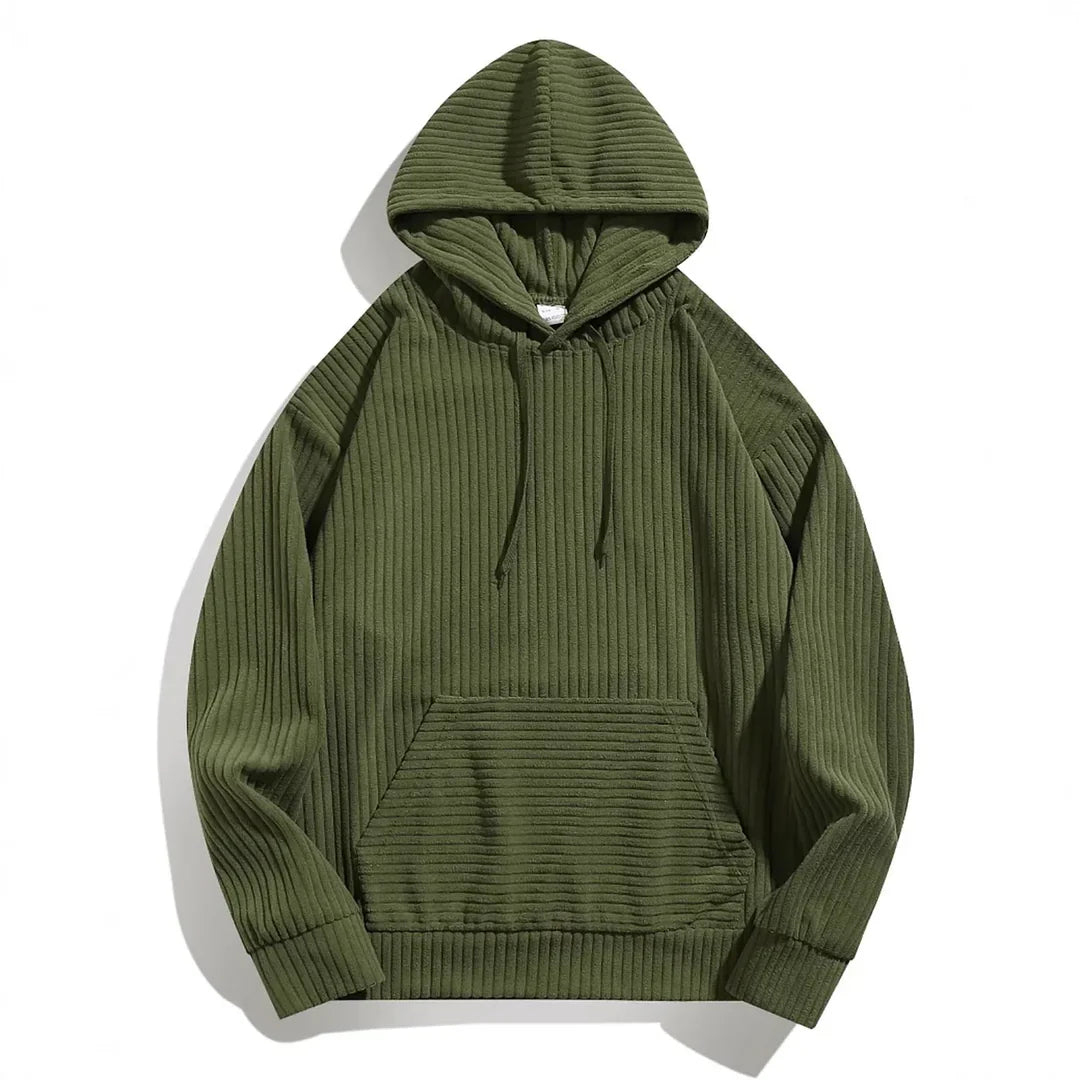 Sweat à capuche en velours côtelé pour homme