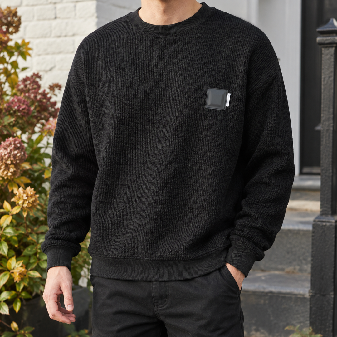 Sweater til mænd i tekstureret strik