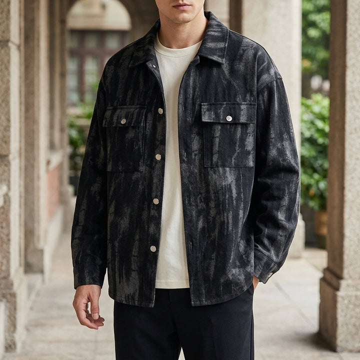 Herren-Denimjacke mit legerer Passform