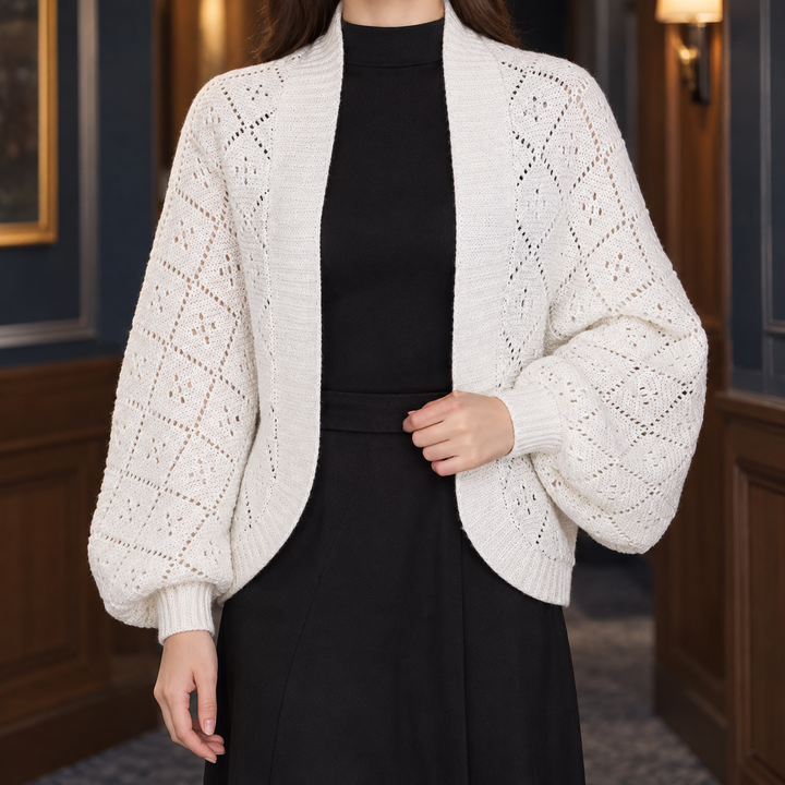 Damen-Cardigan mit Lochstrickmuster