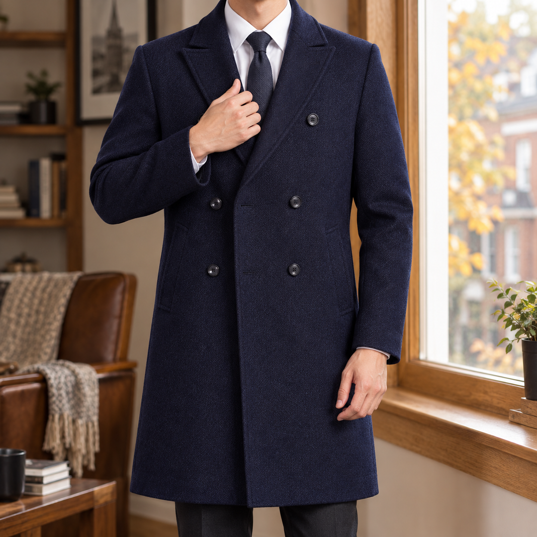 Herren-Dufflecoat mit zweireihiger Knopfleiste