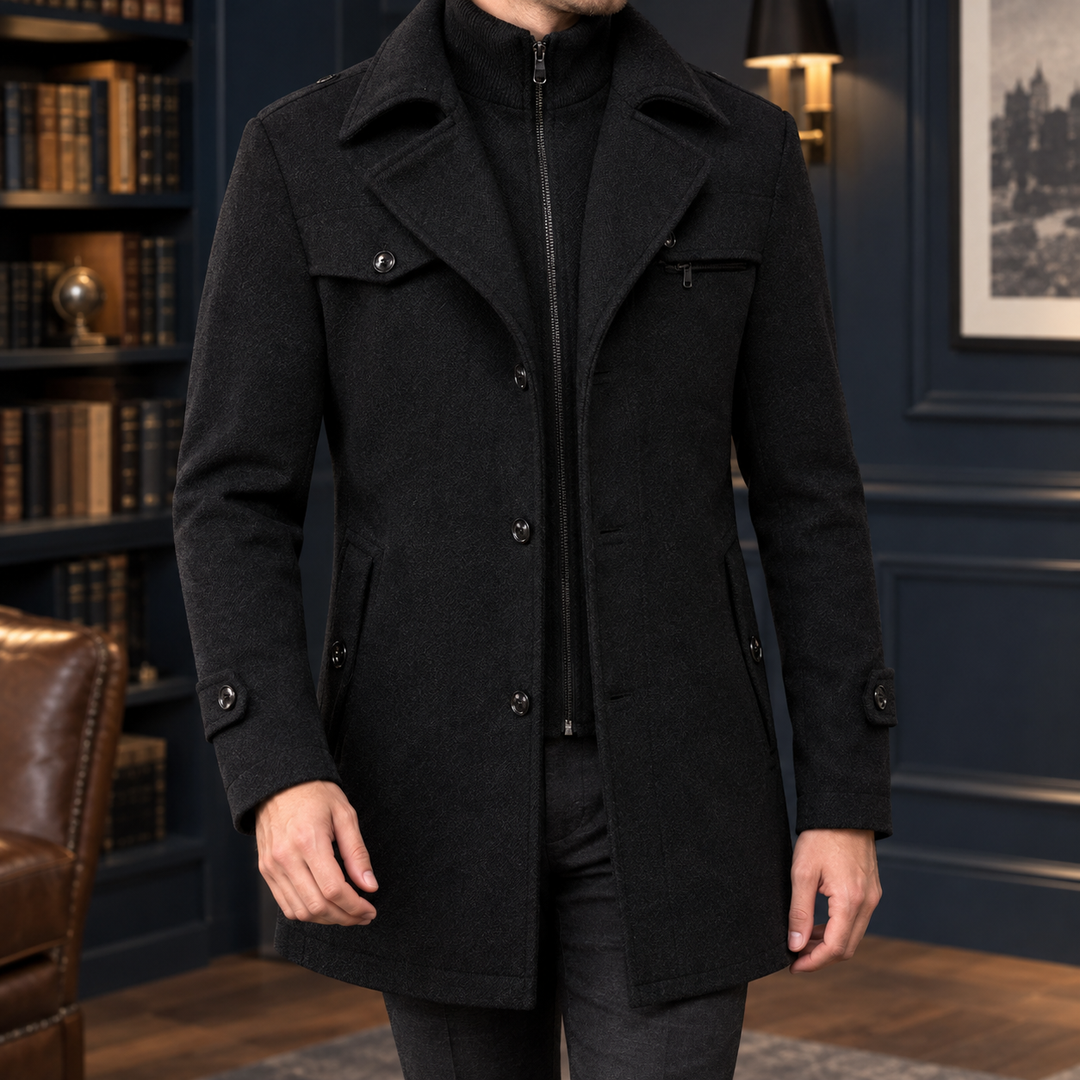 Men's Double Collar Overcoat