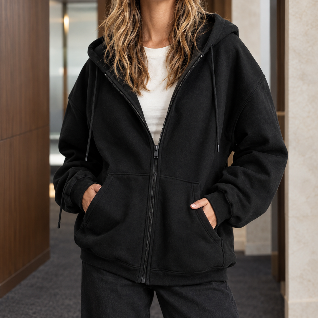 Sweat à capuche zippé décontracté pour femme avec parfum de romarin
