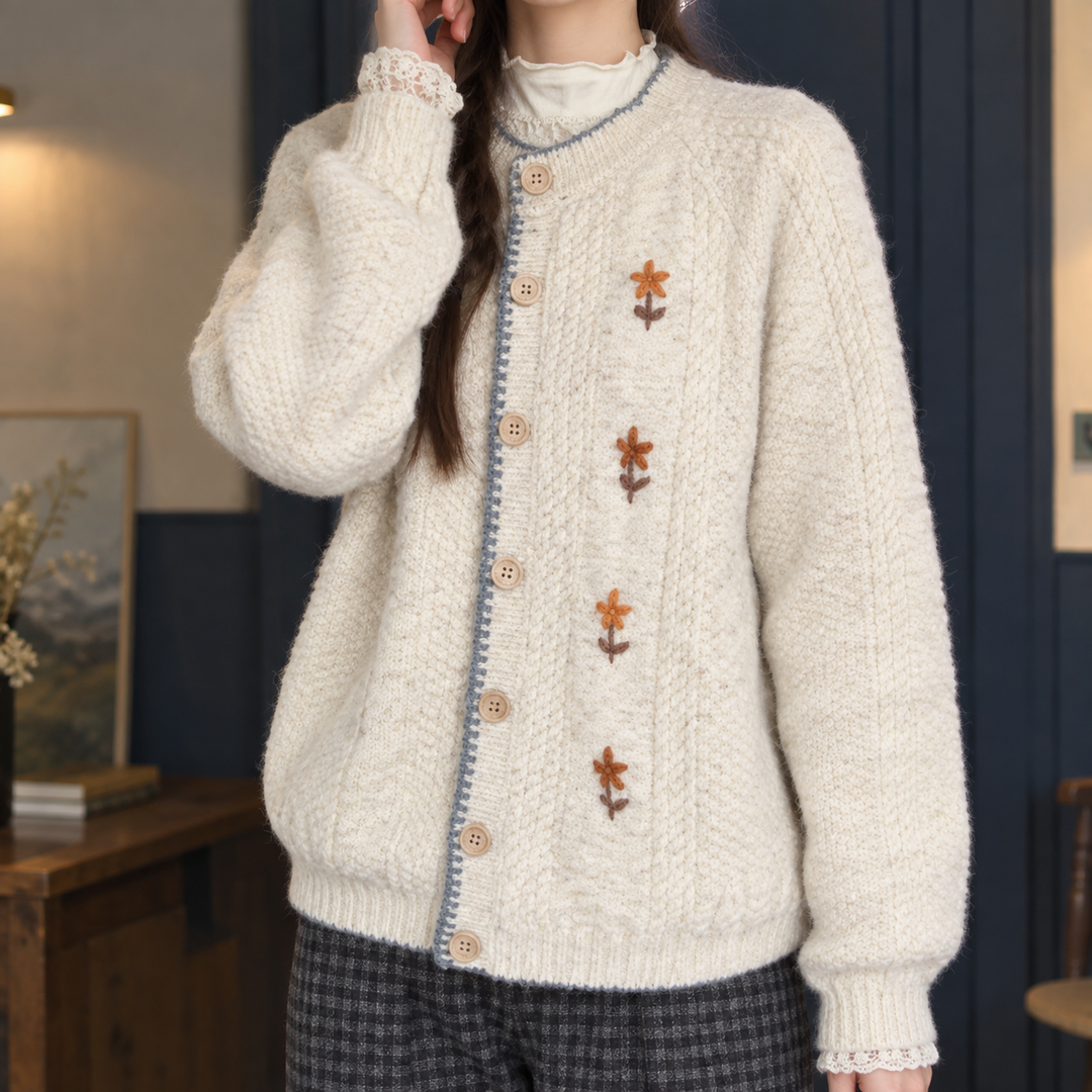 Cardigan fleuri pour femme