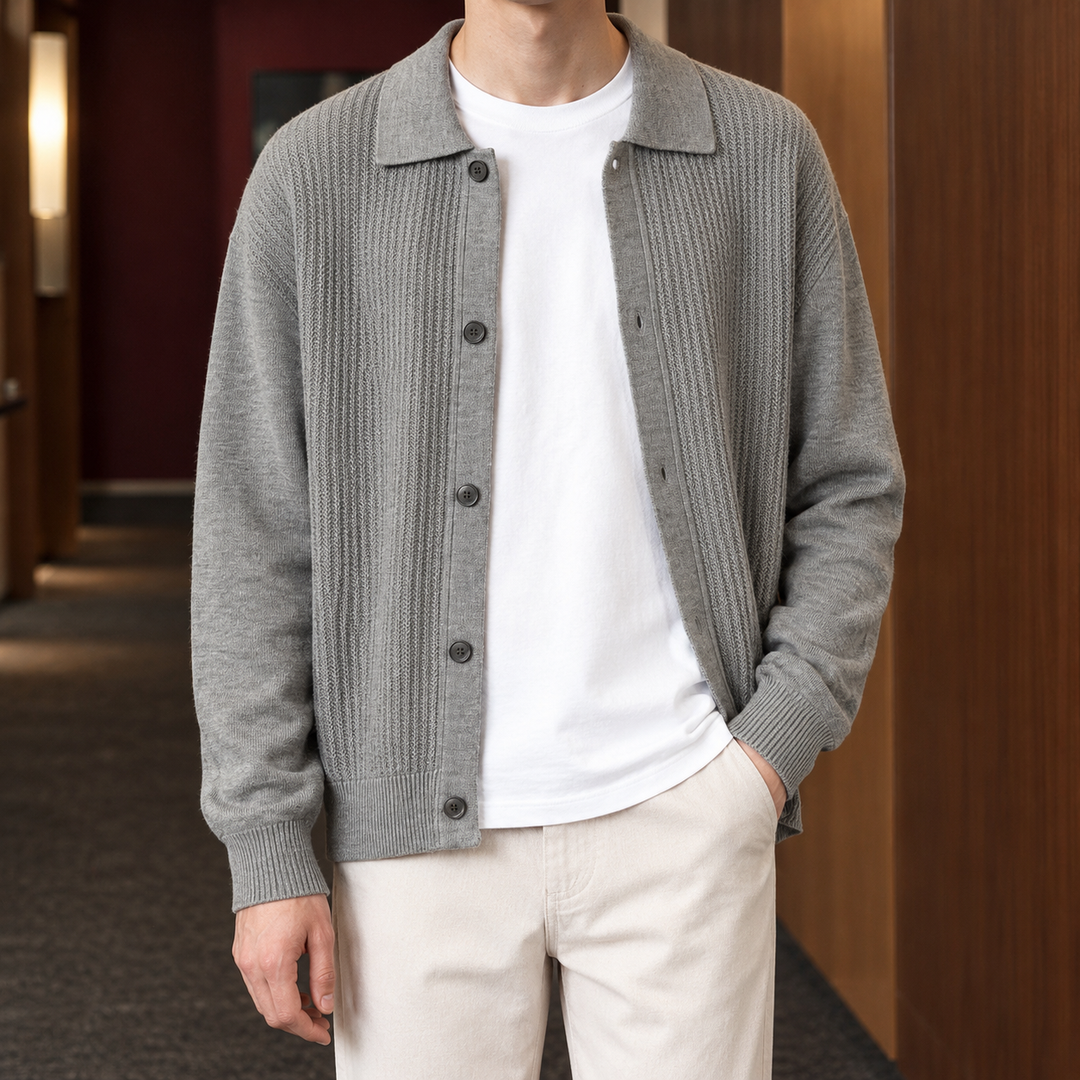 Gilet en maille texturée pour homme