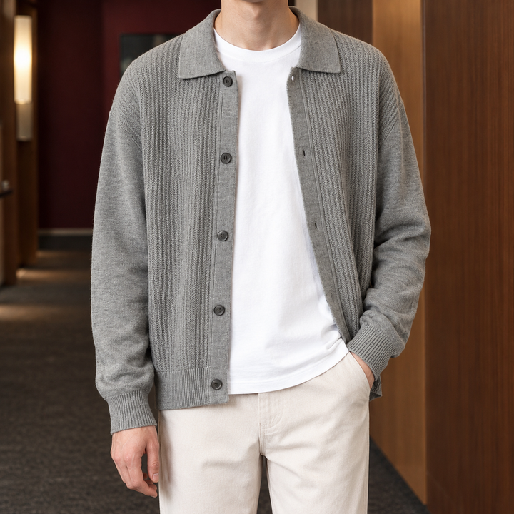 Gilet en maille texturée pour homme
