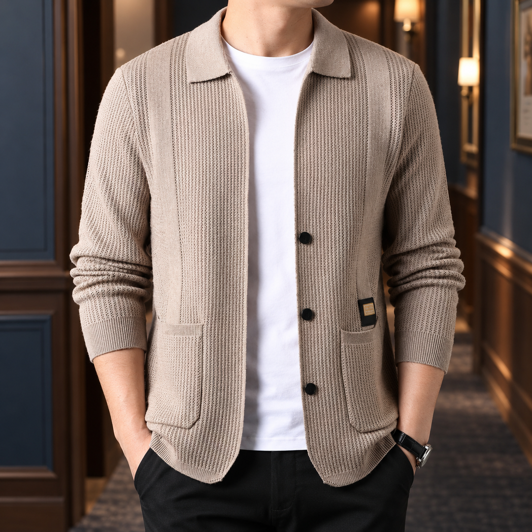 Gilet en maille à col pour homme