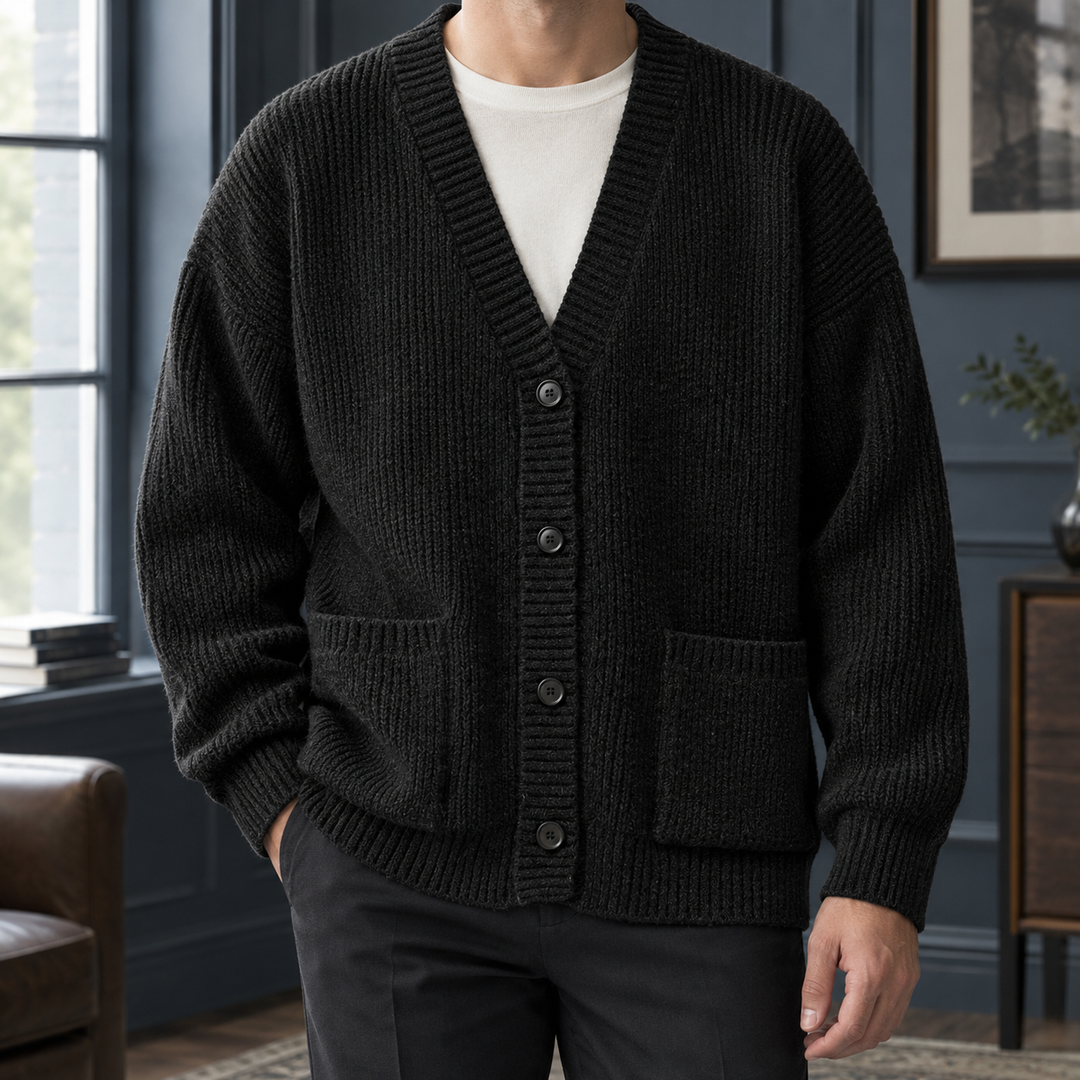 Men's Ribbed Cardigan Sweater