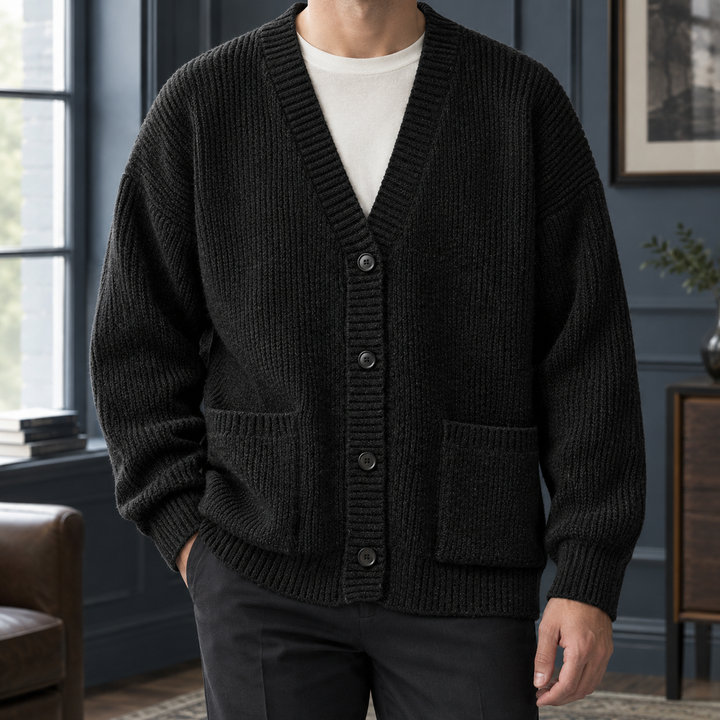 Men's Ribbed Cardigan Sweater