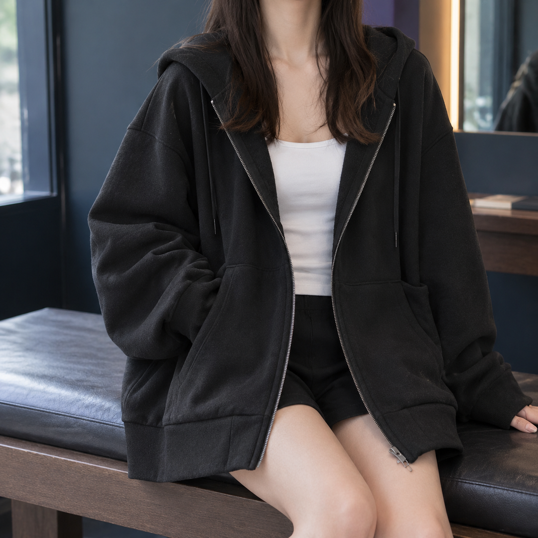 Sweatshirt com capuz oversized para mulher