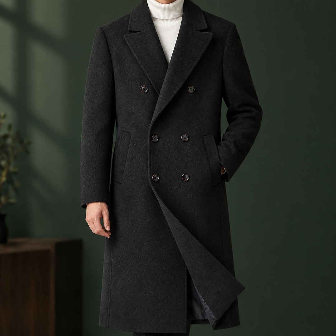 Men's Double-Breasted Overcoat