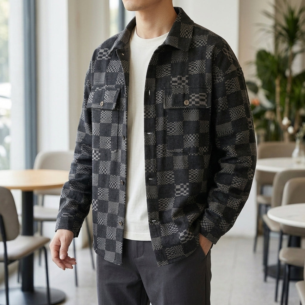 Veste blazer à carreaux pour homme