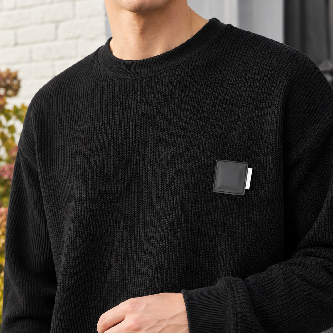 Sweater til mænd i tekstureret strik