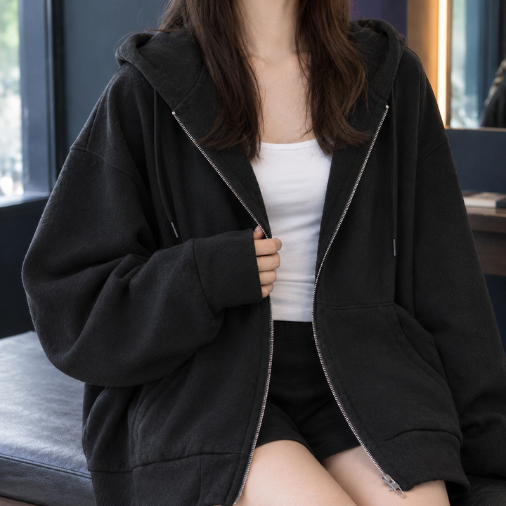 Sweatshirt com capuz oversized para mulher