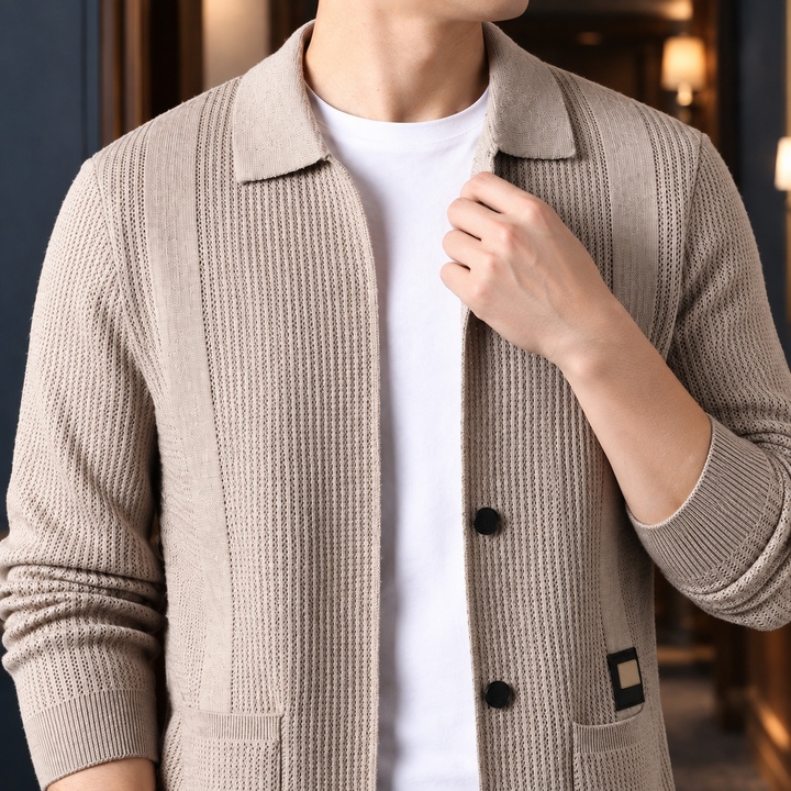 Gilet en maille à col pour homme