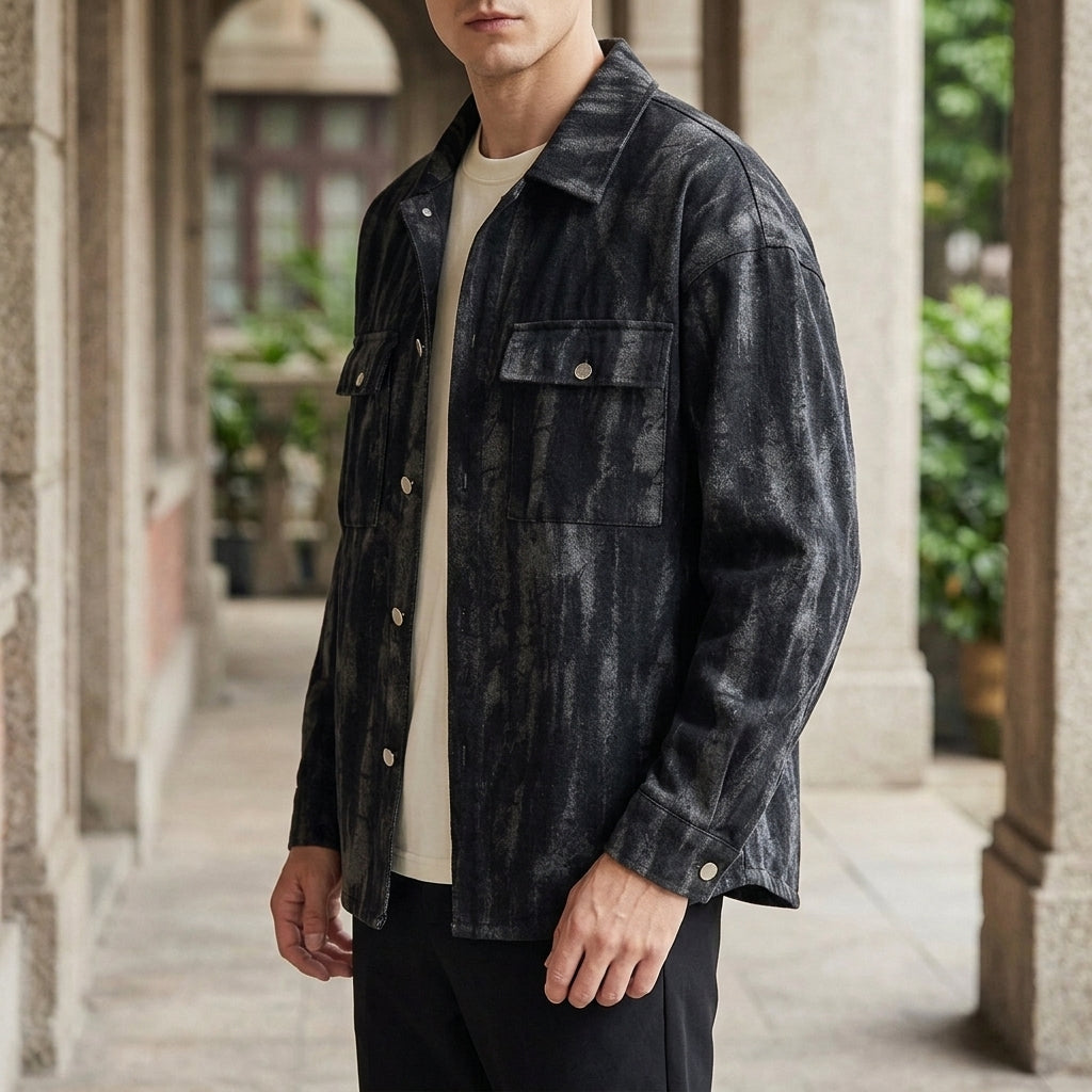 Herren-Denimjacke mit legerer Passform