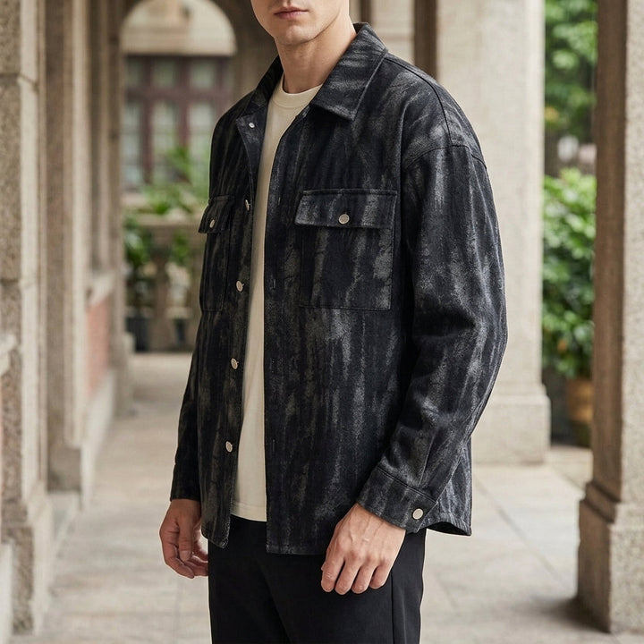 Herren-Denimjacke mit legerer Passform