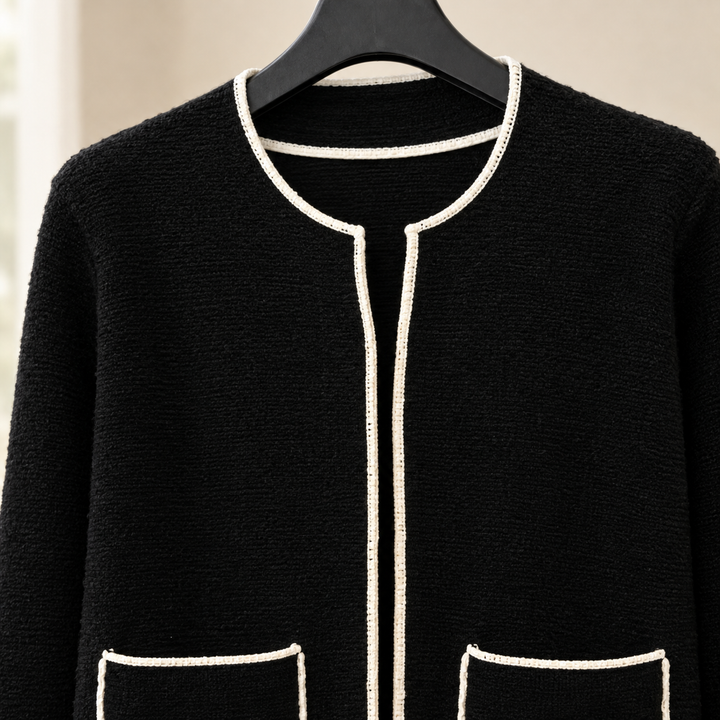 Cardigan pour femme à bordures contrastantes