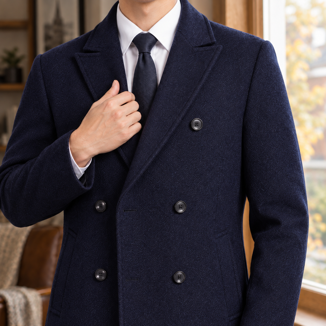 Herren-Dufflecoat mit zweireihiger Knopfleiste