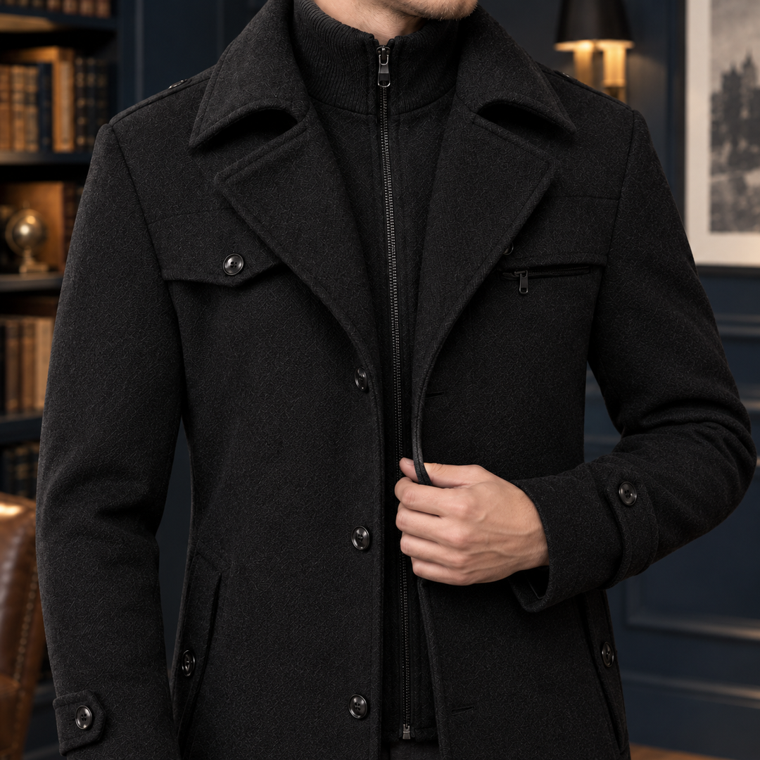 Men's Double Collar Overcoat