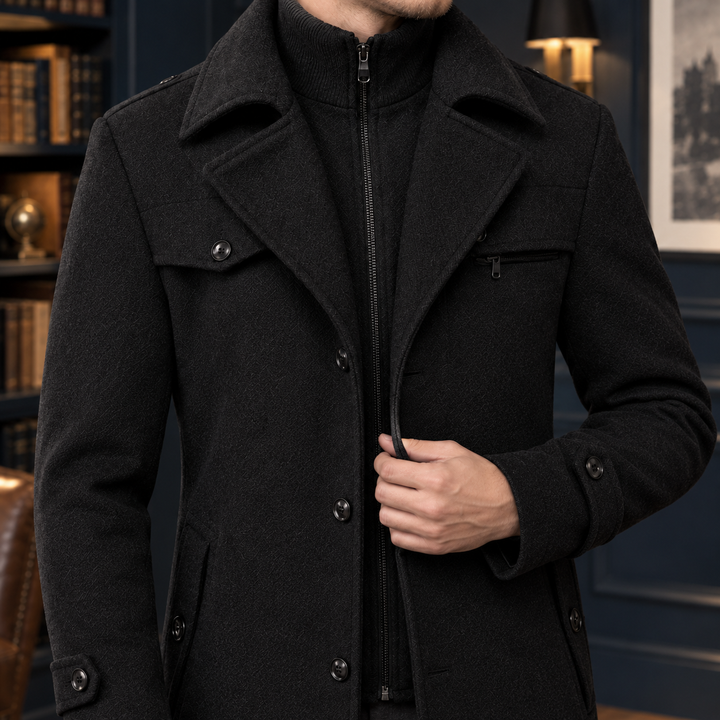 Men's Double Collar Overcoat
