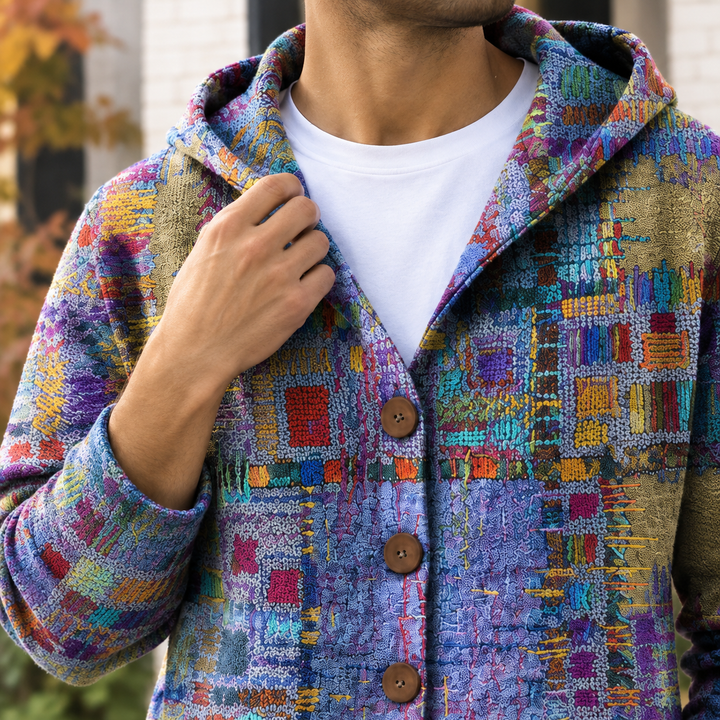 Herren-Cardigan-Pullover mit Kapuze