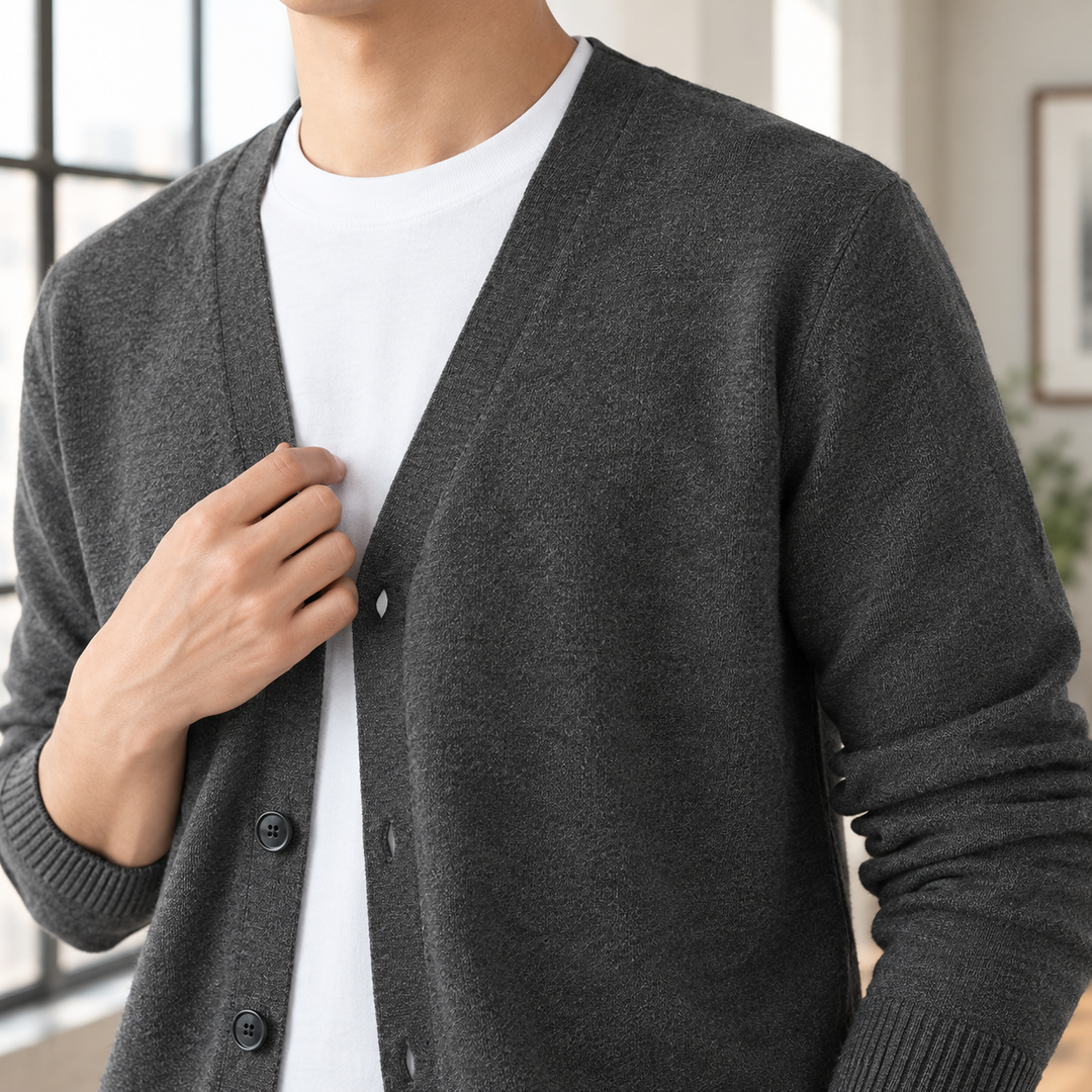 Herren-Cardigan mit Knopfleiste