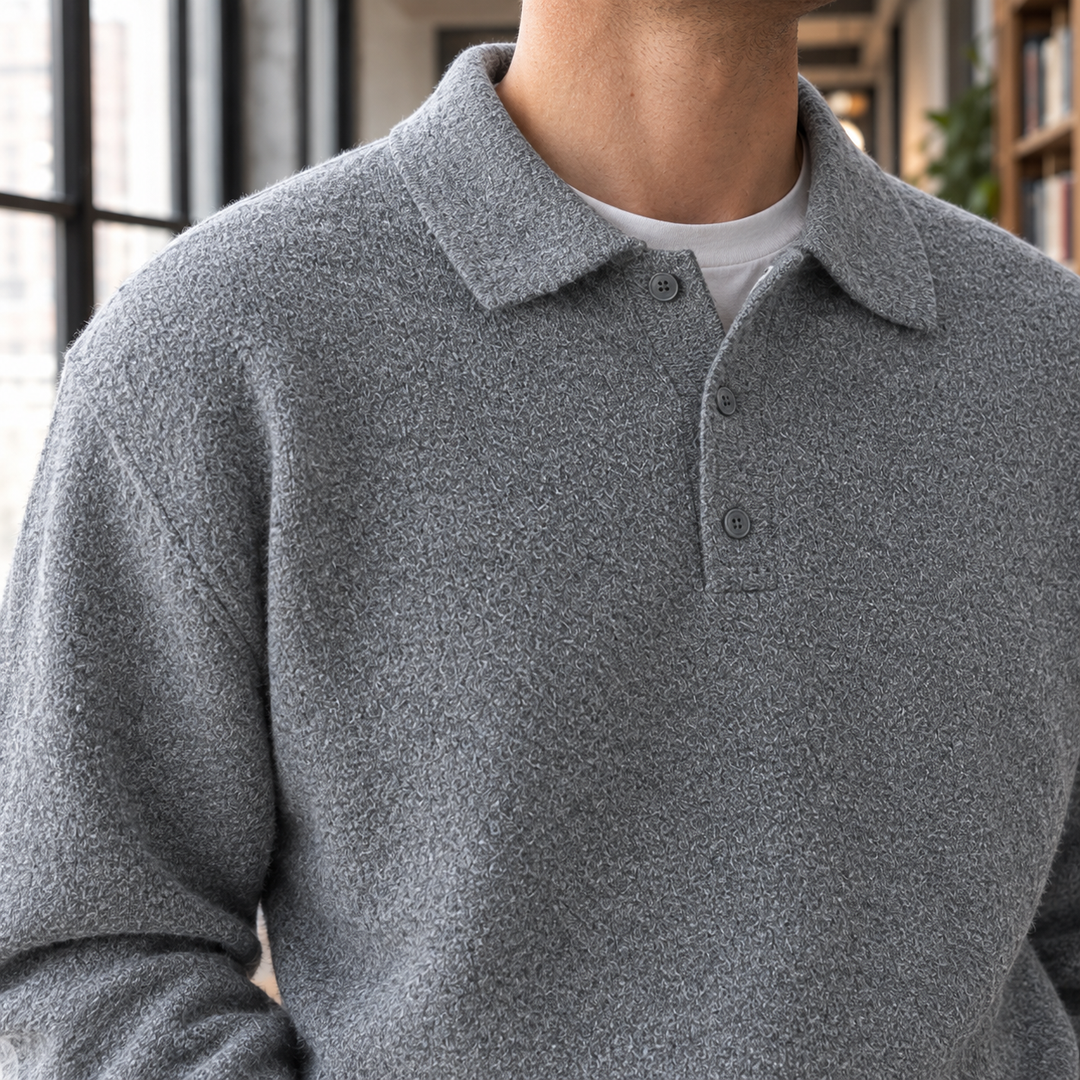 Men's Chenille Polo Sweater
