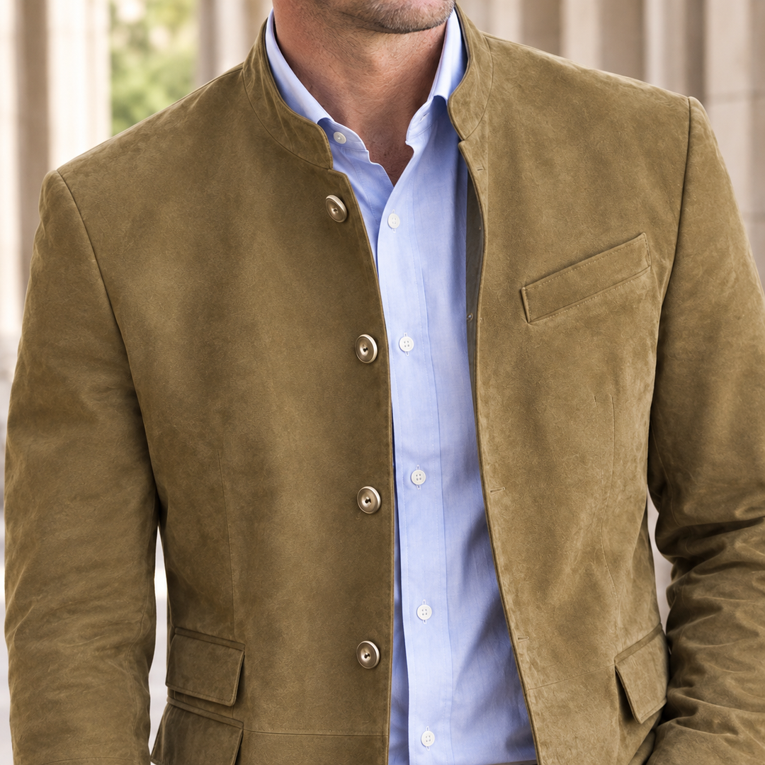 Blazer da uomo con collo alla coreana