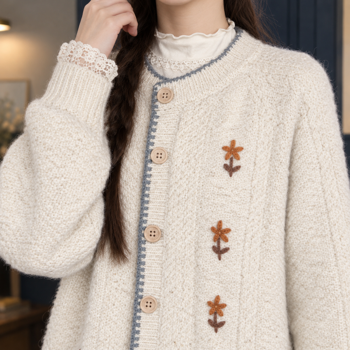 Cardigan fleuri pour femme