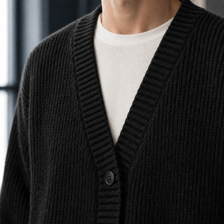 Men's Ribbed Cardigan Sweater