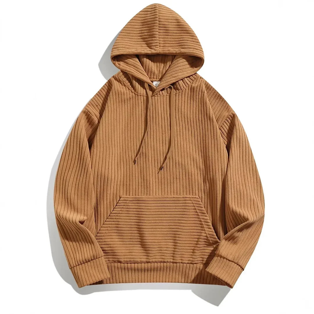 Sweat à capuche en velours côtelé pour homme