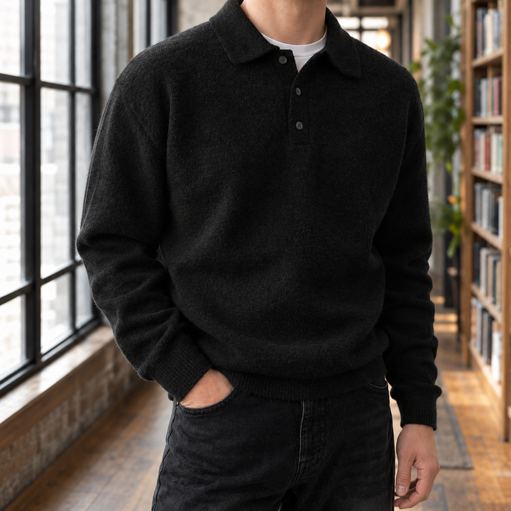 Men's Chenille Polo Sweater