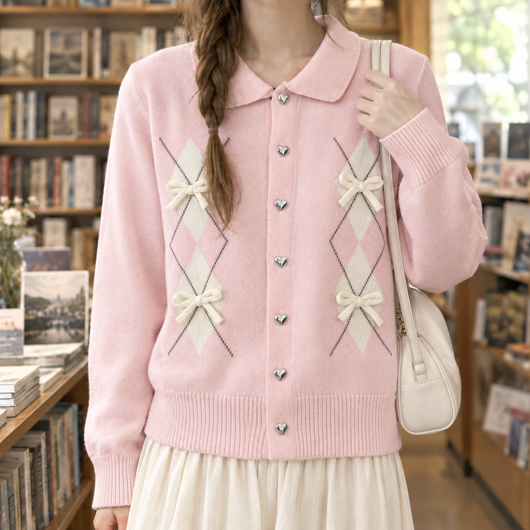Women's Stylish Bow Cardigan
