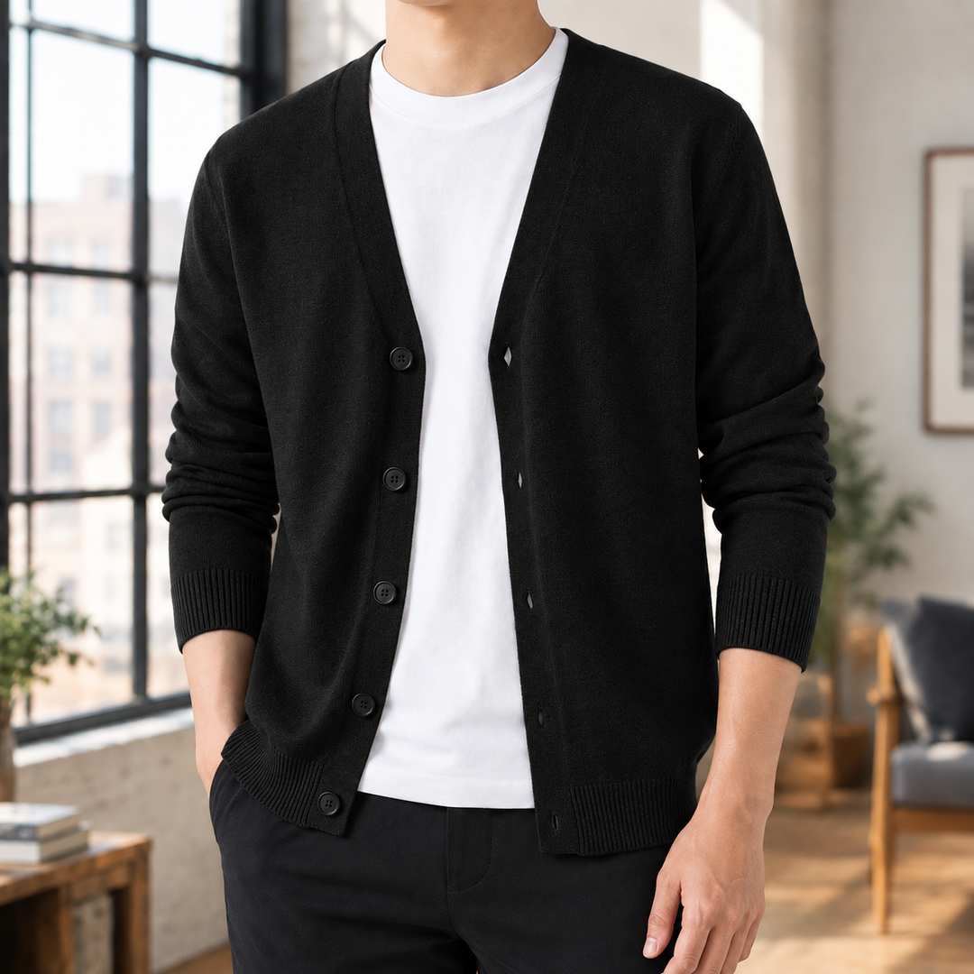 Herren-Cardigan mit Knopfleiste
