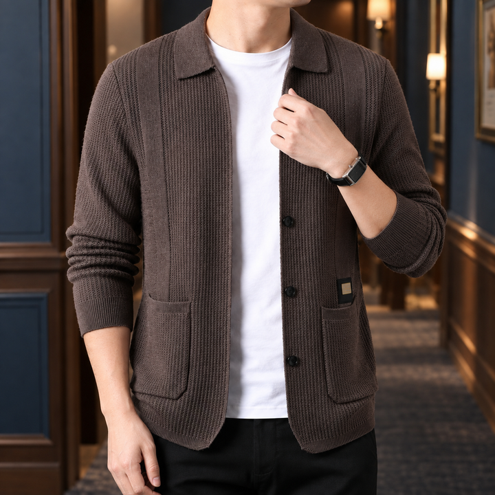 Gilet en maille à col pour homme