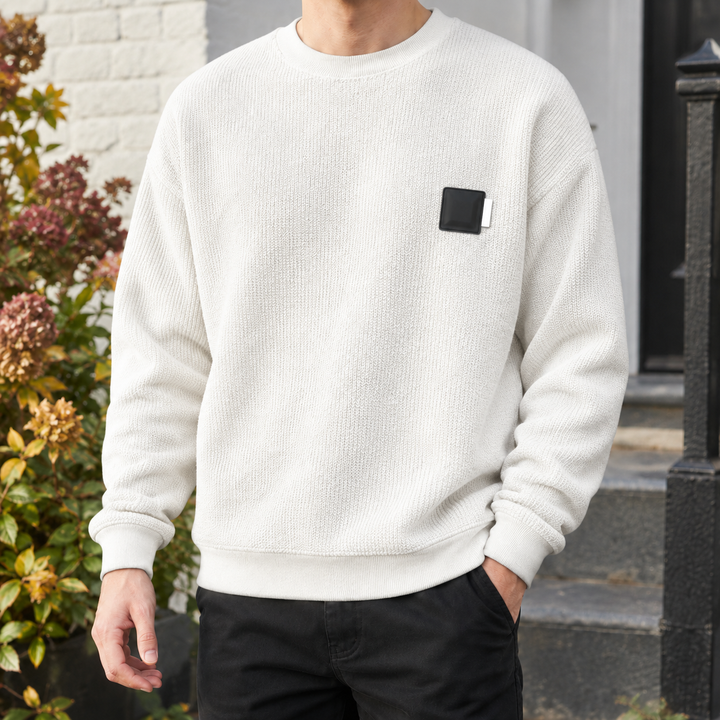 Sweater til mænd i tekstureret strik