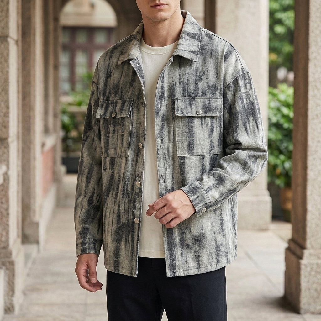 Herren-Denimjacke mit legerer Passform