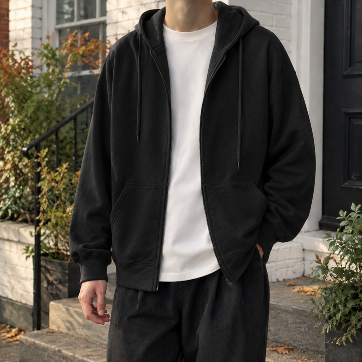 Veste-sweat à capuche zippée pour homme
