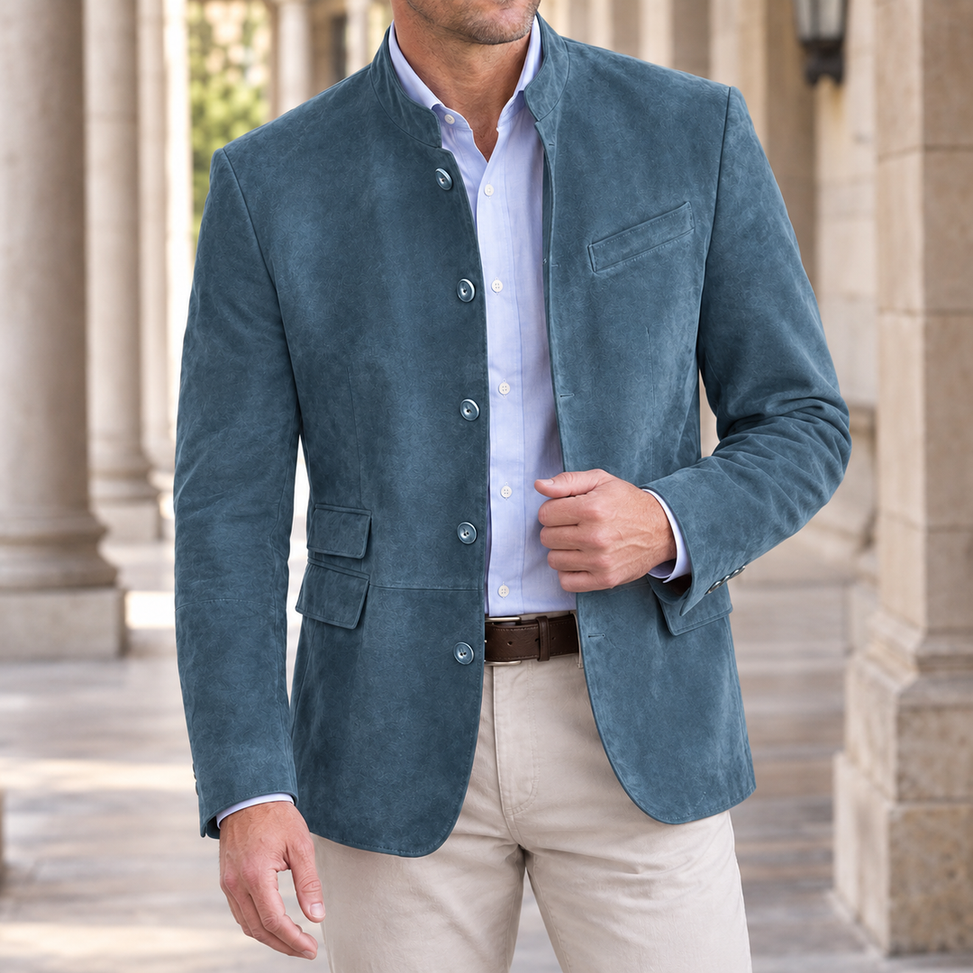 Blazer da uomo con collo alla coreana