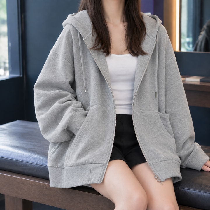 Sweatshirt com capuz oversized para mulher