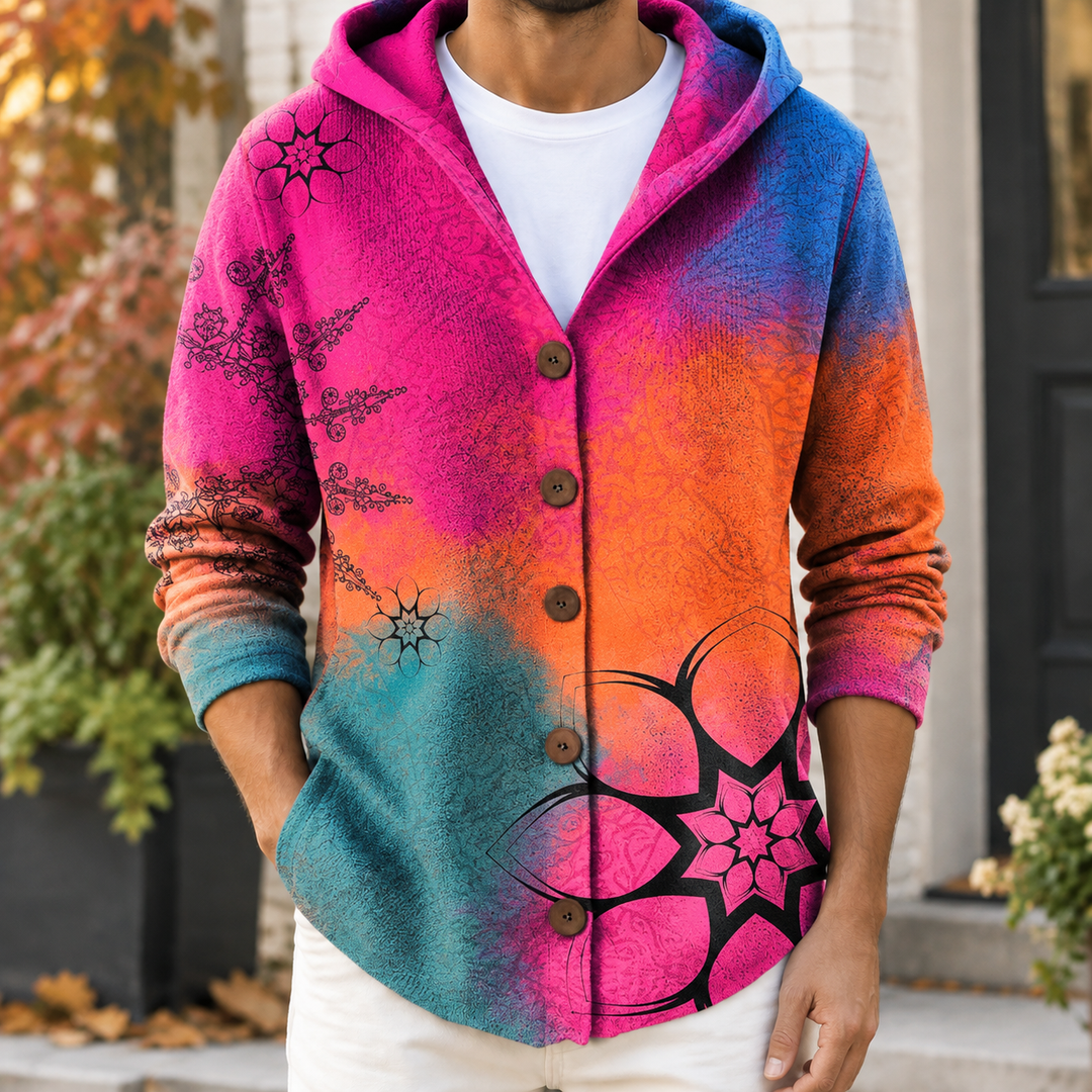 Herren-Cardigan-Pullover mit Kapuze
